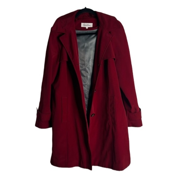 Calvin Klein burgundy coat size large